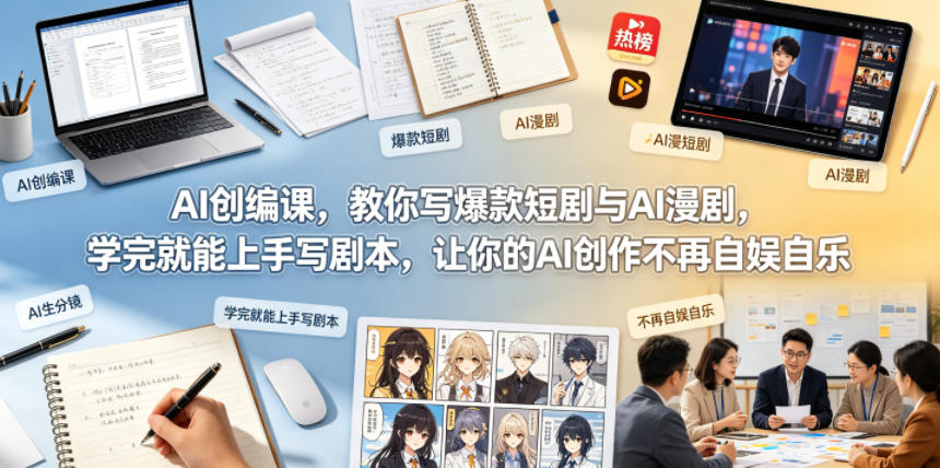AI创编课，教你写爆款短剧与AI漫剧，学完就能上手写剧本，让你的AI创作不再自娱自乐(更新0521)-网创资源站