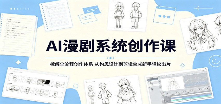 AI漫剧系统创作课：拆解全流程创作体系，从构思设计到剪辑合成新手轻松出片-网创资源站