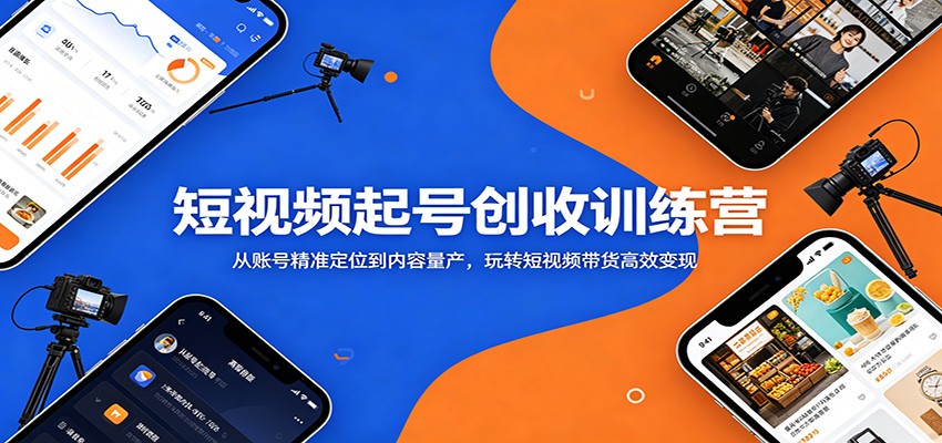 短视频起号创收训练营：从账号精准定位到内容量产，玩转短视频带货高效变现-网创资源站