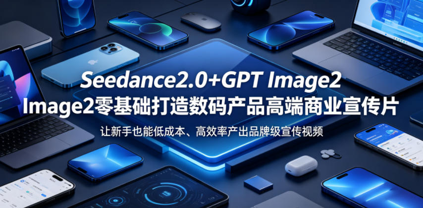 Seedance2.0+GPT Image2零基础打造数码产品高端商业宣传片，让新手也能低成本、高效率产出品牌级宣传视频-网创资源站