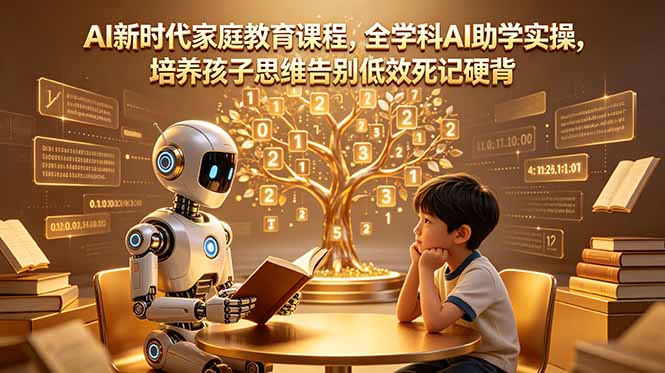 AI新时代家庭教育课程，全学科AI助学实操，培养孩子思维告别低效死记硬背-网创资源站