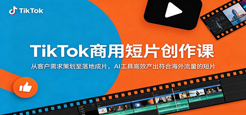 TikTok商用短片创作课：从客户需求策划至落地成片，AI工具高效产出符合海外流量的短片-网创资源站
