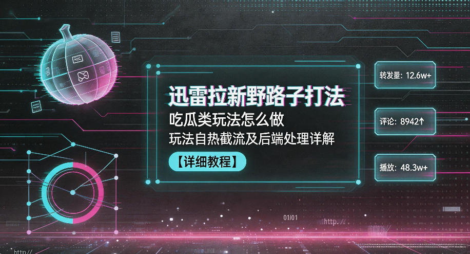 迅雷拉新野路子打法，吃瓜类玩法怎么做，玩法自热截流及后端处理详解-网创资源站