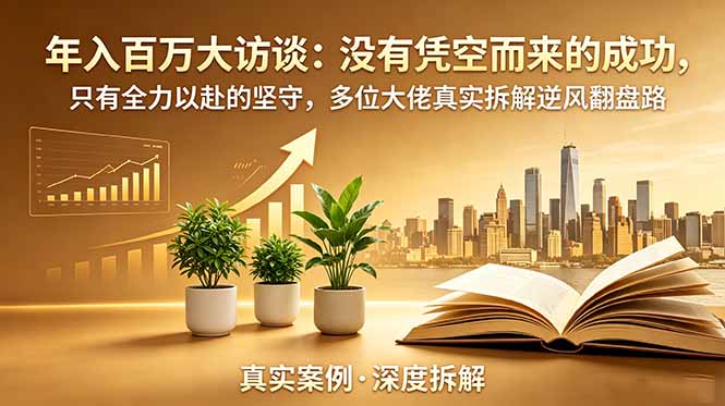 年入百万大访谈-更新：没有凭空而来的成功，只有全力以赴的坚守，多位大佬真实拆解逆风翻盘路-网创资源站