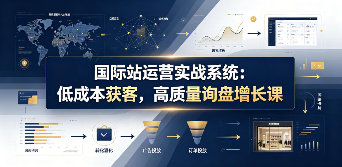 国际站运营实战系统：低成本获客，高质量询盘增长课(更新26年)-网创资源站