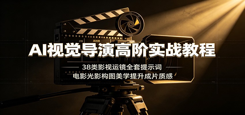 AI视觉导演高阶实战教程：38类影视运镜全套提示词，电影光影构图美学提升成片质感-网创资源站