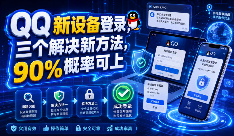 QQ新设备登录，三个解决新方法，90%概率可上-网创资源站