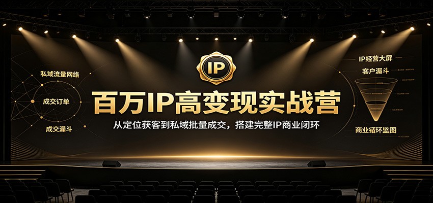 百万IP高变现实战营：从定位获客到私域批量成交，搭建完整IP商业闭环-网创资源站