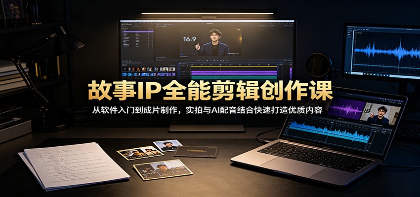 故事IP全能剪辑创作课：从软件入门到成片制作，实拍与AI配音结合快速打造优质内容-网创资源站