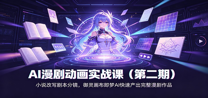 AI漫剧动画实战课(第二期)：小说改写剧本分镜，御灵画布即梦AI快速产出完整漫剧作品-网创资源站