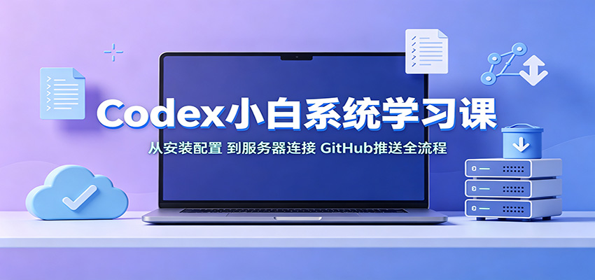 Codex小白系统学习课：小从安装配置，到服务器连接、GitHub推送全流程-网创资源站