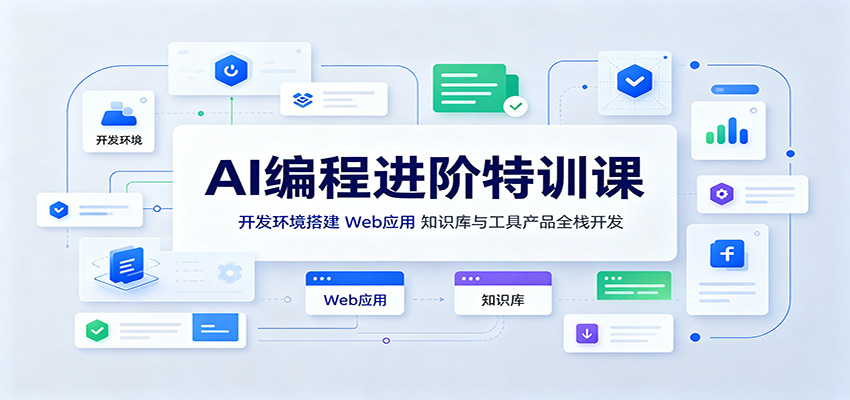 AI编程进阶特训课：开发环境搭建，Web应用、知识库与工具产品全栈开发-网创资源站