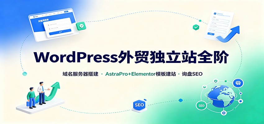 WordPress外贸独立站全阶：域名服务器搭建，AstraPro+Elementor模板建站与询盘询盘SEO-网创资源站