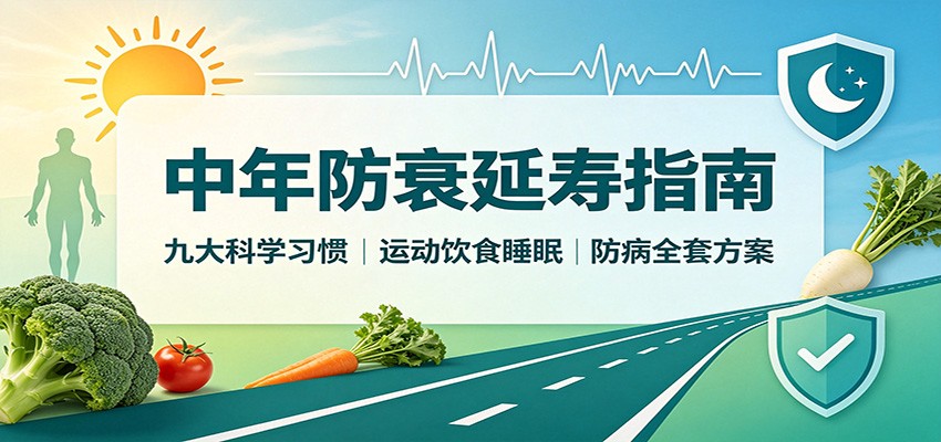 中年防衰延寿指南：九大科学习惯，运动饮食睡眠防病全套方案-网创资源站
