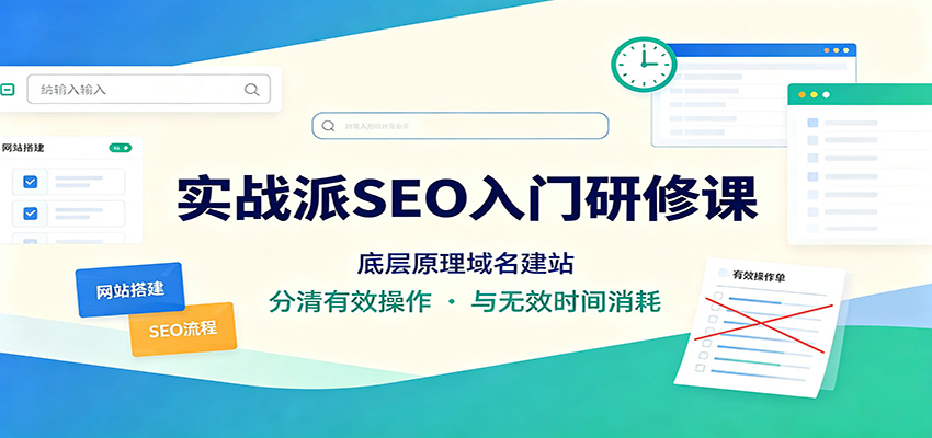 实战派SEO入门研修课：底层原理域名建站，分清有效操作与无效时间消耗-网创资源站