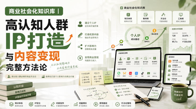 商业社会化知识库｜高认知人群IP打造与内容变现完整方法论【文档】-网创资源站