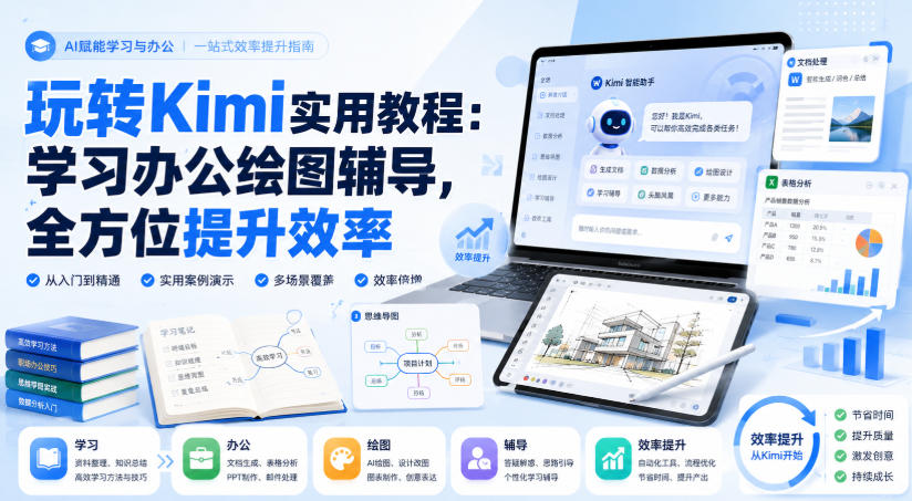 玩转Kimi实用教程：学习办公绘图辅导，全方位提升效率-网创资源站