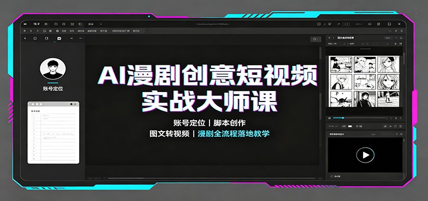 AI漫剧创意短视频实战大师课：账号定位脚本创作，图文转视频，漫剧全流程落地教学-网创资源站