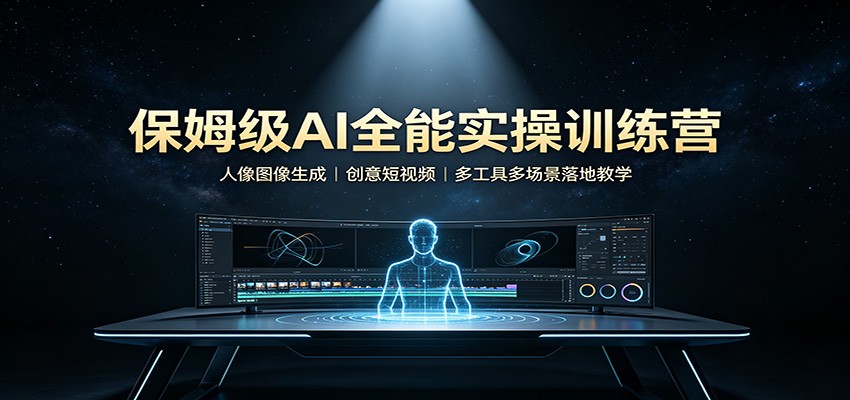 保姆级AI全能实操训练营：人像图像生成，创意短视频，多工具多场景落地教学-网创资源站