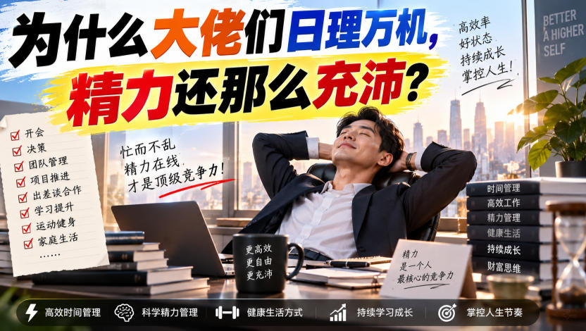 付费文章：为什么大佬们日理万机，精力还那么充沛？-网创资源站