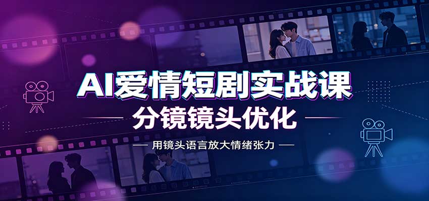 AI爱情短剧实战课：故事剧本创作，分镜镜头优化，智能体提示词-网创资源站