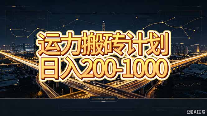 运力搬砖，风口项目。当日收益稳定200-1000。 每天仅需一小时，新人轻松上手。-网创资源站