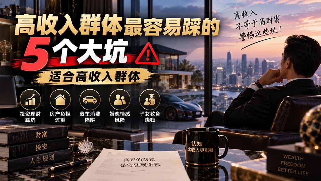 付费文章：高收入群体最容易踩的5个大坑，适合高收入群体-网创资源站