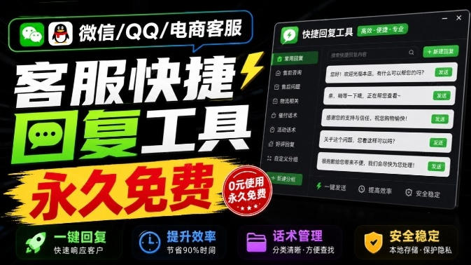 微信/QQ/电商客服快捷回复工具，支持多平台话术库与一键发送，永久免费，使用简单！易歪歪-网创资源站