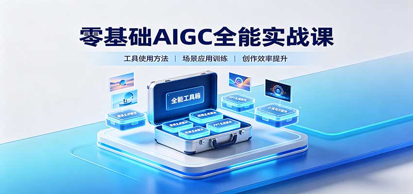 零基础AIGC全能实战课：覆盖绘画、影音、PPT、小说多场景AI创作-网创资源站