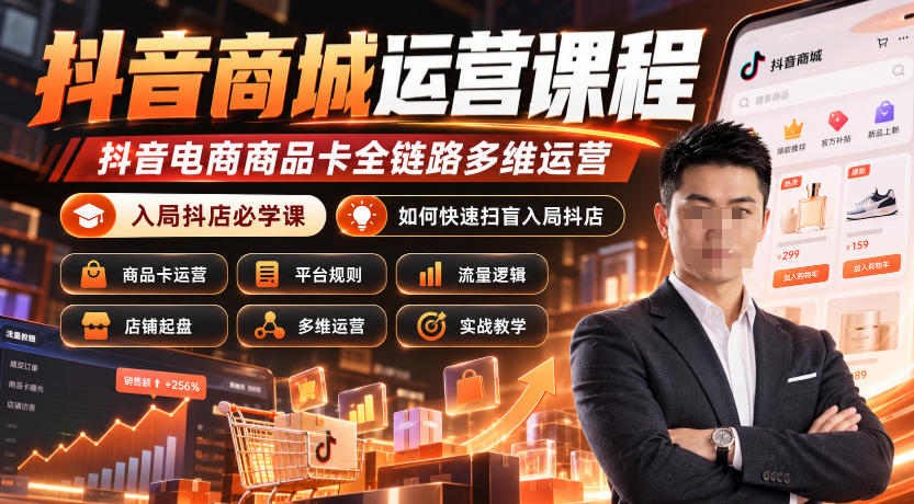 抖音商城运营课程，抖音电商商品卡全链路多维运营，入局抖店必学课， 如何快速扫盲入局抖店(更新1017)-网创资源站