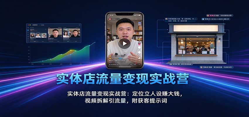 实体店流量变现实战营：定位立人设赚大钱，视频拆解引流量，附获客提示词-网创资源站