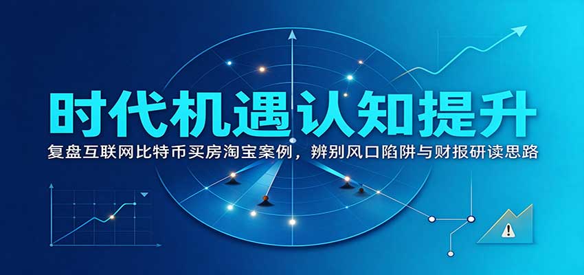 时代机遇认知提升：复盘互联网比特币买房淘宝案例，辨别风口陷阱与财报研读思路-网创资源站