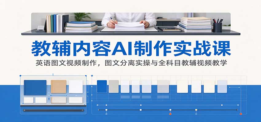 AI制作教辅内容实战课：英语图文视频制作，图文分离实操与全科目教辅视频教学-网创资源站