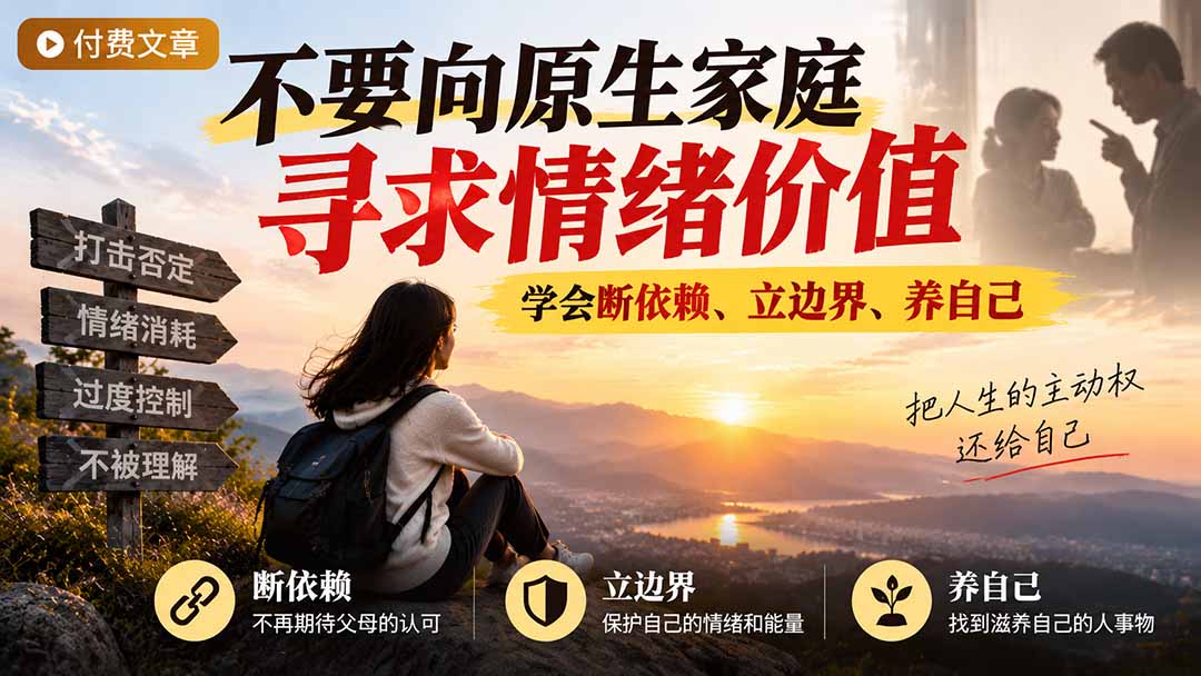付费文章：不要向原生家庭寻求情绪价值，学会断依赖、立边界、养自己-网创资源站