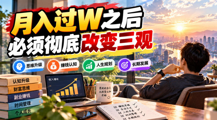 某公众号付费文章：月入过W之后，必须彻底改变三观-网创资源站