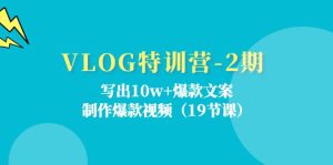 （11520期）VLOG特训营-2期：写出10w+爆款文案，制作爆款视频（19节课）-网创资源站