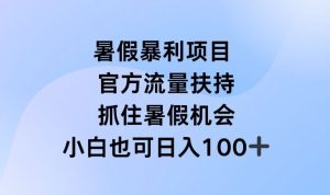 暑假暴利直播项目,官方流量扶持,把握暑假机会【揭秘】-网创资源站