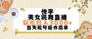(11565期)快手美女跳舞直播,轻松日入3000+简单无脑-网创资源站