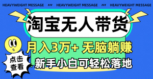 (11574期)淘宝无人带货3.0高收益玩法,月入3万+,无脑躺赚,新手小白可落地实操-网创资源站