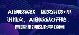 AI创收实战—图文带货+小说推文，AI创收从0开始，自媒体创收必学项目-网创资源站
