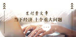 公众号付费文章《当下经济 十个重大问题》覆盖了大家关心的全部经济类话题-网创资源站