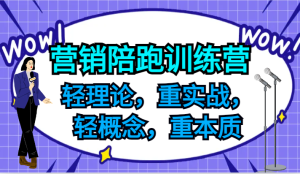 营销陪跑训练营，轻理论，重实战，轻概念，重本质，适合中小企业和初创企业的老板-网创资源站