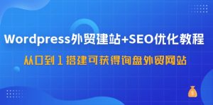 （11911期）WordPress-外贸建站+SEO优化教程：从0到1搭建可获得询盘外贸网站-57节课-网创资源站