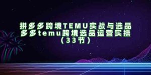 拼多多跨境TEMU实战与选品，多多temu跨境选品运营实操（33节）-网创资源站