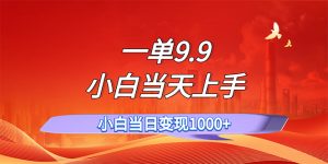 （11997期）一单9.9，一天轻松上百单，不挑人，小白当天上手，一分钟一条作品-网创资源站