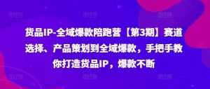 货品IP全域爆款陪跑营【第3期】赛道选择、产品策划到全域爆款，手把手教你打造货品IP，爆款不断-网创资源站