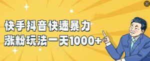 快手抖音快速暴力涨粉玩法，新手小白也能学会，一天1k+【揭秘】-网创资源站