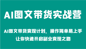 AI图文带货实战营-AI图文带货变现计划,操作简单易上手,让你快速开启副业变现之路-网创资源站