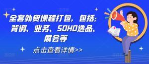 全套外贸课程打包,包括:背调、业务、SOHO选品、展会等-网创资源站