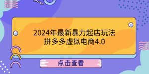 2024年最新暴力起店玩法，拼多多虚拟电商4.0，24小时实现成交，单人可以..-网创资源站